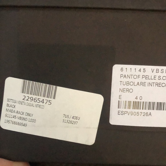 BOTTEGA VENETA SLIP ON MEN LEATHER BLACK SIZE US7 , 40EU - Picture 5 of 6